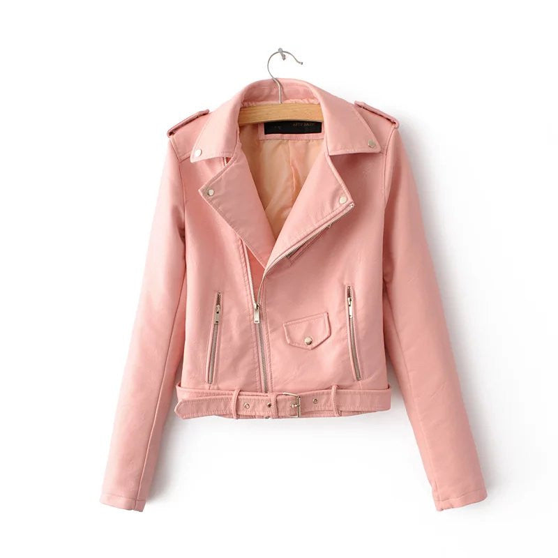 PU Leather Jacket with Zipper