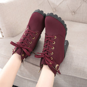 High Heel Lace Up Ankle Boots